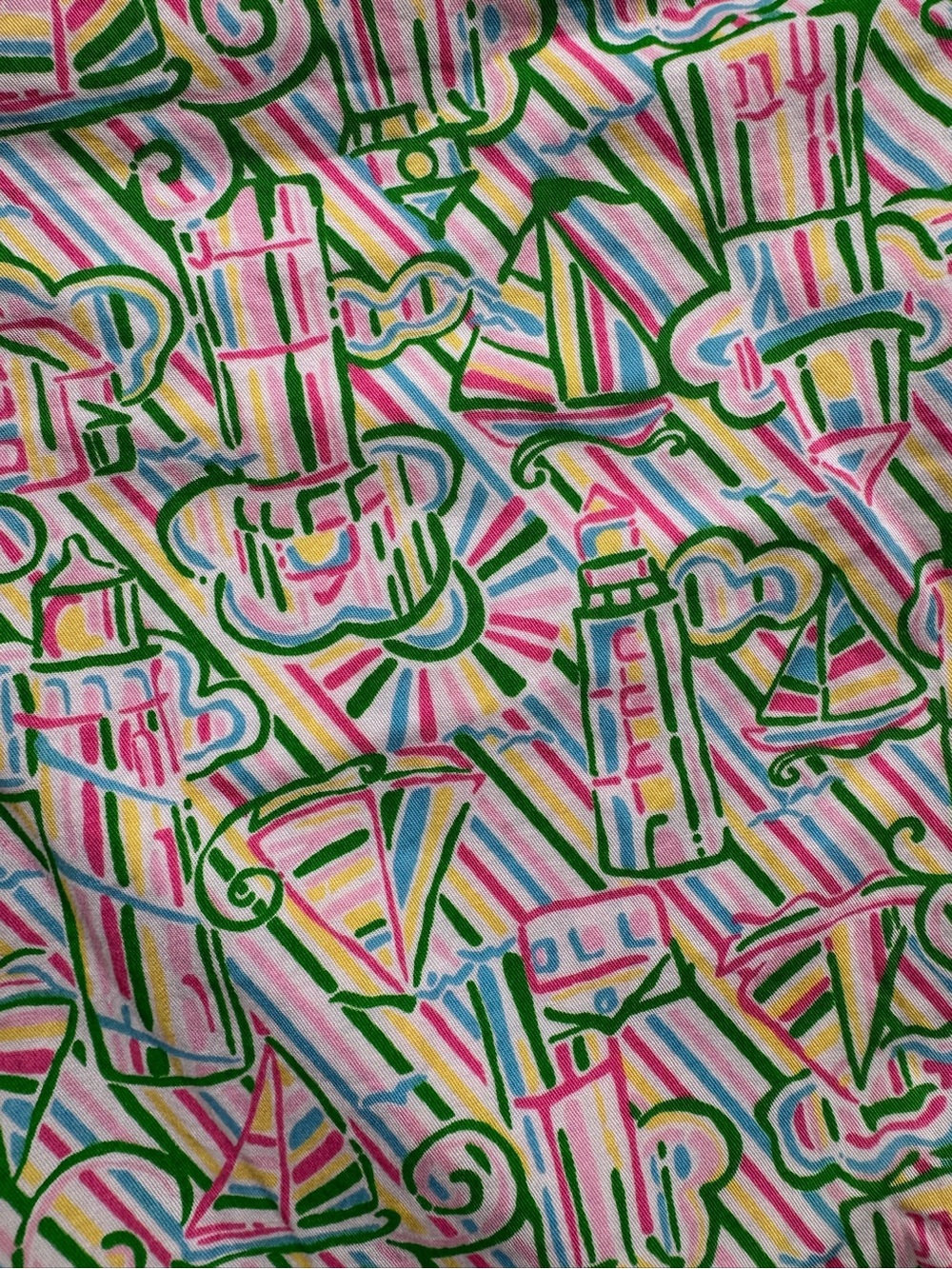 Vtg Lilly Pulitzer Guiding Light Bermuda Shorts Pink Green Golf Women Size 6 - Picture 5 of 11